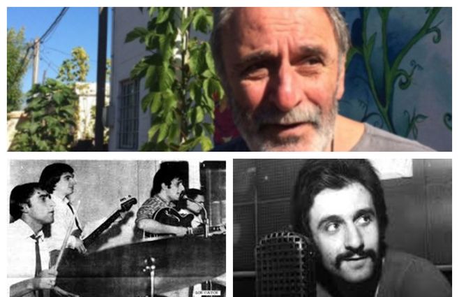 Dino en sus últimos años. Con Los Gatos en los 60. Y una foto juvenil trabajando en la radio. Comenzó en Ariel, siguió en Centenario