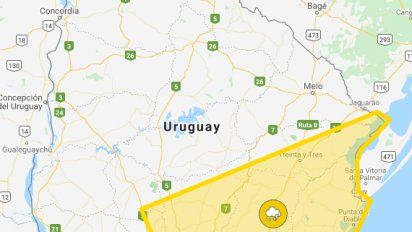 alerta amarilla por tormentas fuertes en la zona centro-sur; y este