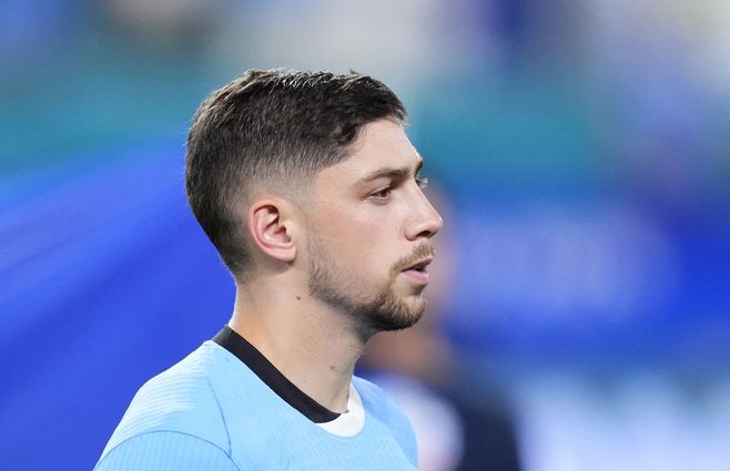 Federico Valverde con la Selección Uruguaya. Foto: AFP