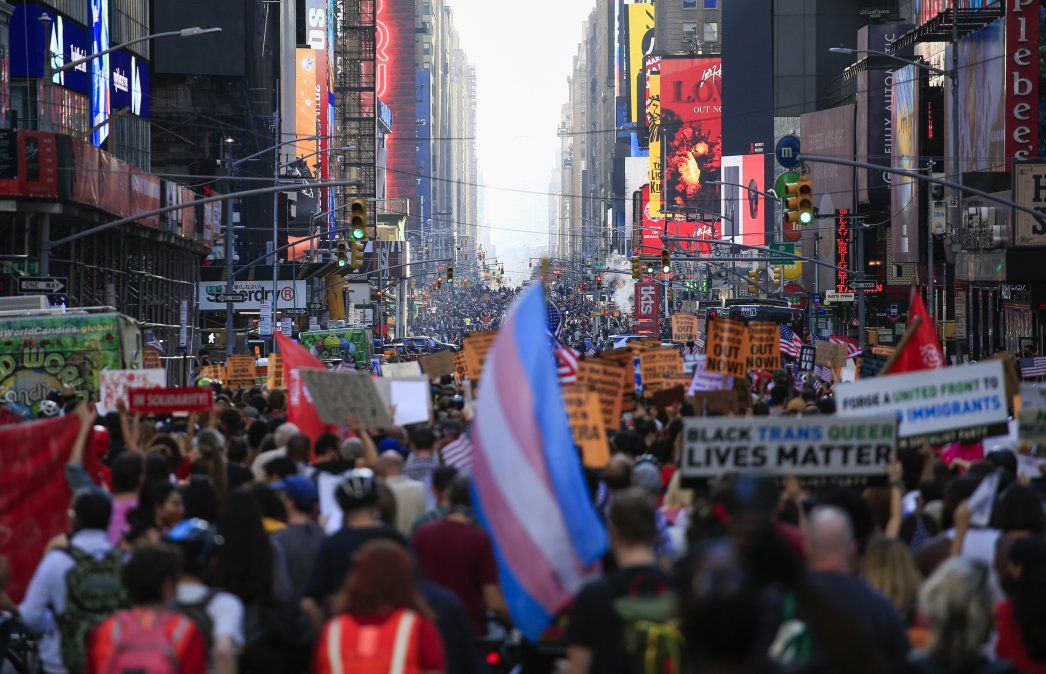 Festejos en la 7ª avenida en Nueva York.
