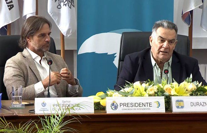 Foto: Subrayado. Lacalle Pou en Congreso de Intendentes este jueves.