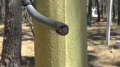 apagones e incendio en un camping por robo de cables electricos en rocha