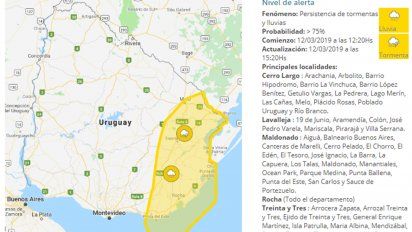 otra alerta amarilla por tormentas: ahora afecta al este del pais