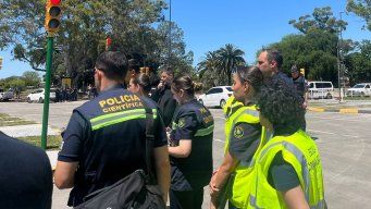 Foto cedida a Subrayado. Reconstrucción del caso, en avenida Italia y Centenario, este jueves.