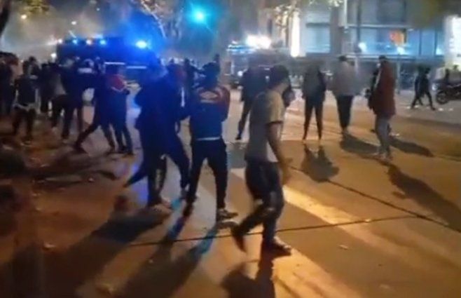 Captura de video. Incidentes durante los festejos de Nacional, en La Blanqueada.