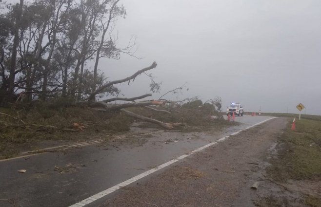 Foto: Policía Caminera. Situación de la mañana de este jueves en Cerro Largo.