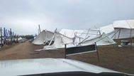 Rachas de viento de 92.6 km/h azotaron Soriano causando daños en las instalaciones de la Expoactiva