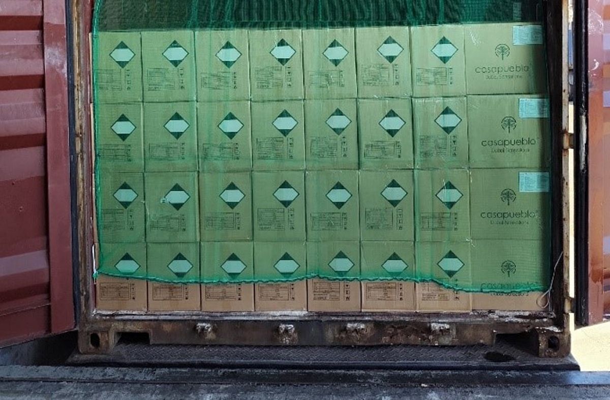 Fotos: Aduanas. Cargamento incautado en un contenedor. Fotos: Aduanas. Cargamento incautado en un contenedor.