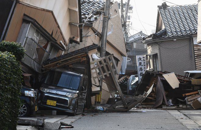 Foto: AFP. En Japón, consecuencias del terremoto del 1° de enero de 2024.