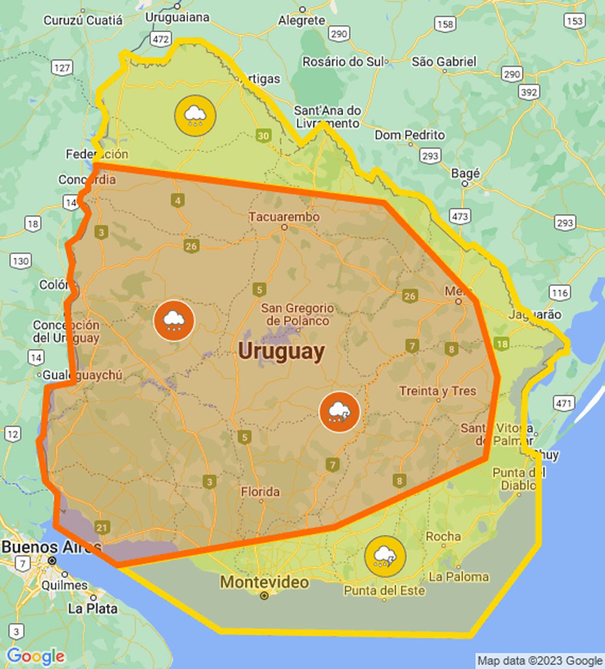 Alerta Naranja Y Amarilla De Meteorología Por Tormentas Fuertes Y ...