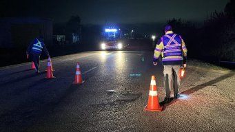 Foto: Policía de Maldonado. Lugar del accidente, en ruta 39.