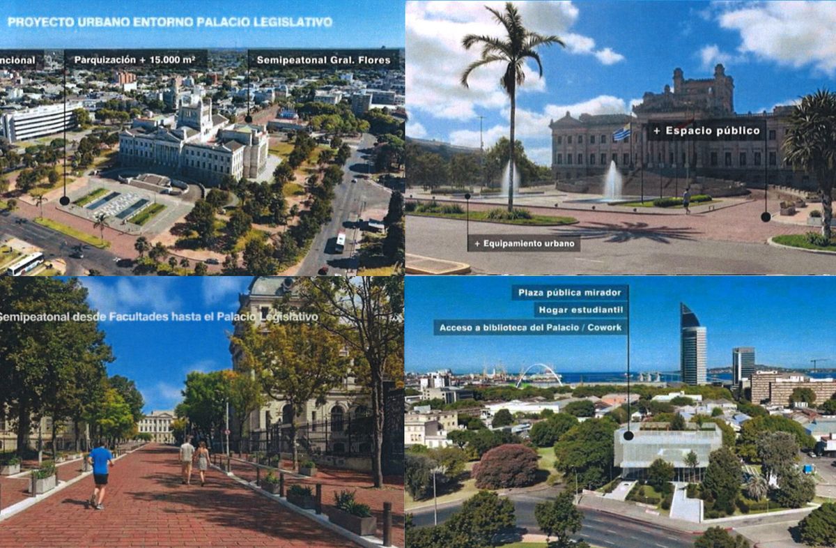 Cosse propuso varias obras en el entorno del Palacio Legislativo: mirá las imágenes