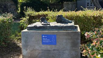 Estatua robada en el Prado, monumento al peón de estancia. Foto: Subrayado.