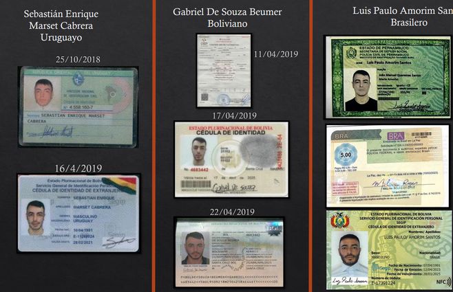 Los documentos de identidad de Sebastián Marset. Informe del Ministerio de Gobierno de Bolivia.