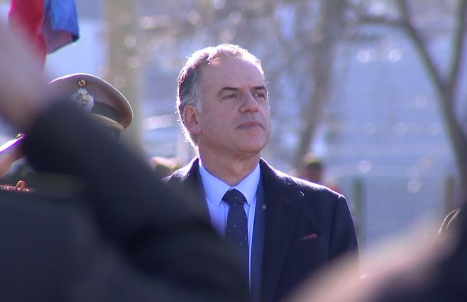 Presidente Orsi en el acto por el 215 aniversario del Ejército Nacional.