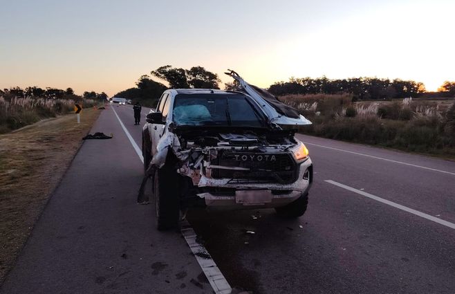 Uno de los accidentes fatales con peatones, en la ruta 9 de Rocha. Foto: compartida con Subrayado.