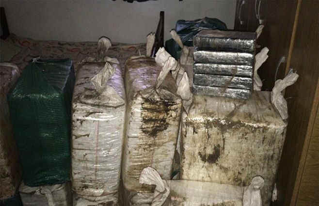 La droga incautada en la casa de Parque del Plata. Foto: Unidad de Comunicación del MI.