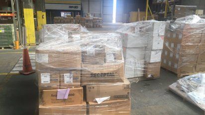 Material sanitario encontrado en el Puerto de Montevideo