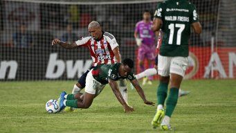 Foto: AFP. Junior vs. Palmeiras por Copa Libertadores el 8 de abril de 2026.