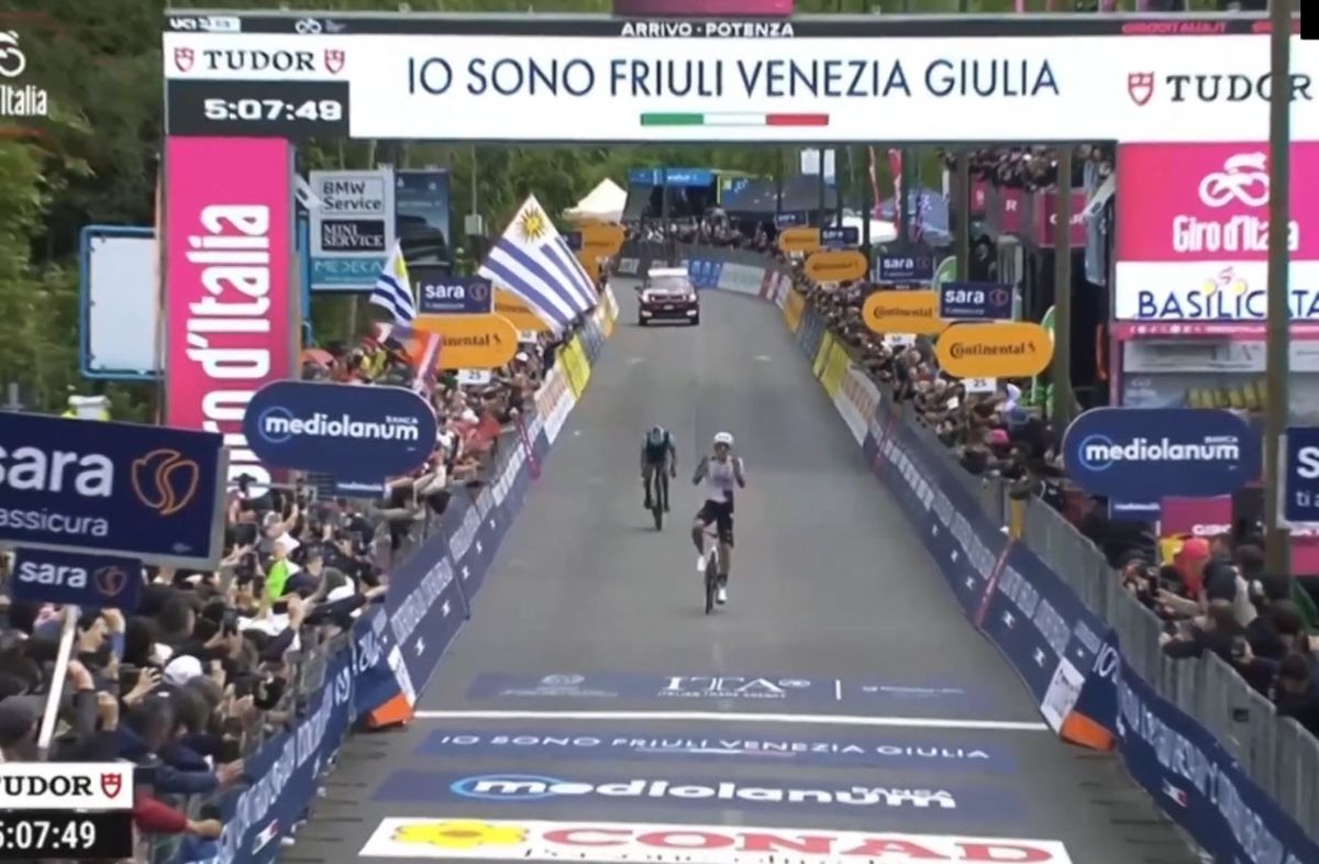 Otra vez en el podio: el uruguayo Thomas Silva terminó tercero en la 5ª etapa del Giro de Italia