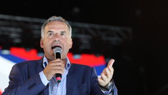 Yamandú Orsi en el acto del MPP. Foto: FocoUy &nbsp;