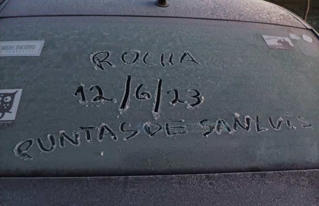 Frío polar y heladas. Fotos: enviadas al corresponsal de Subrayado en Rocha Willan Dialuto.