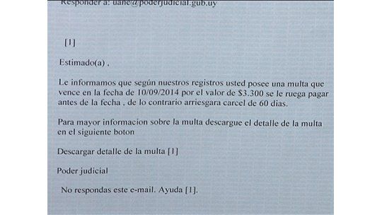 Mails falsos del Poder Judicial alertan de multas y cárcel