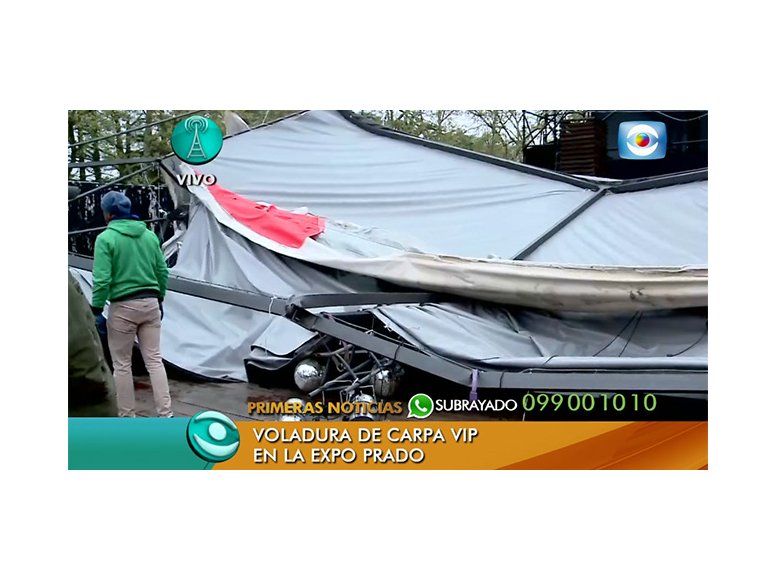 Carpa VIP de Expo Prado se desplomó por los fuertes vientos