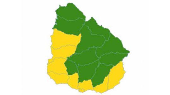 Mapa alerta amarilla