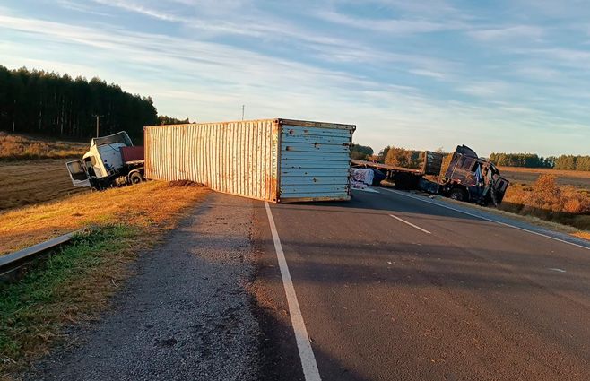 Foto: Policía Caminera. Ruta 3 cortada en el kilómetro 266, Río Negro.