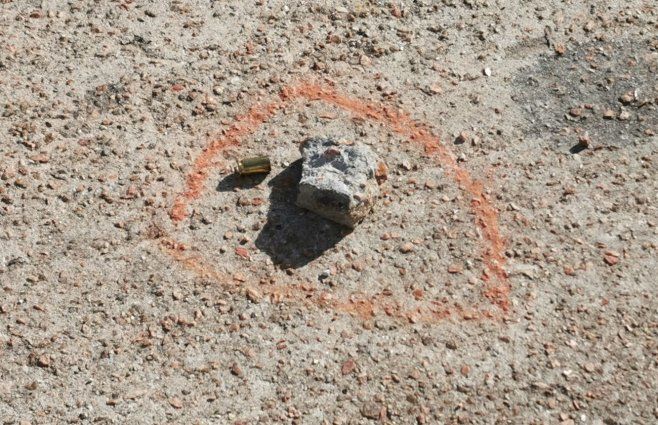 Foto: Subrayado. Uno de los casquillos hallados en la escena.