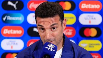Lionel Scaloni en la conferencia de este sábado. AFP