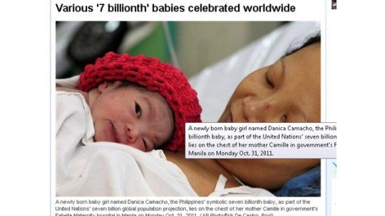 La niña 7.000 millones nació en Filipinas, aunque ya hay polémica