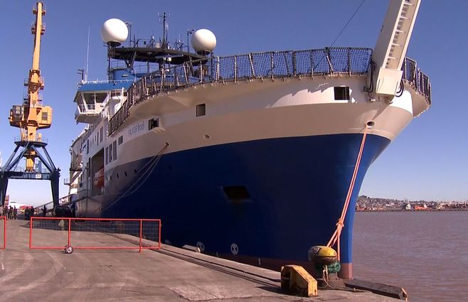 El buque científico Falkor (too) que explorará el fondo del mar uruguayo.&nbsp;