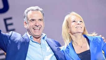 Orsi y Cosse en el acto del 27 de octubre. Foto: Twitter Frente Amplio
