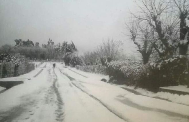 Foto cedida a Subrayado. Nieve en Agraciada (Colonia-Soriano), el 16 julio 1962. 