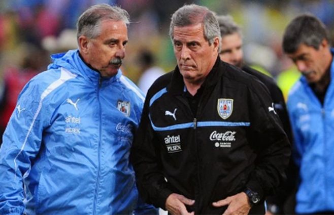 Miguel Zuluaga con Oscar Tabárez