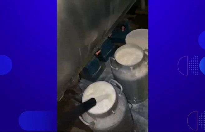 Foto: video en el que un tambero difundió que tuvo que tirar leche.