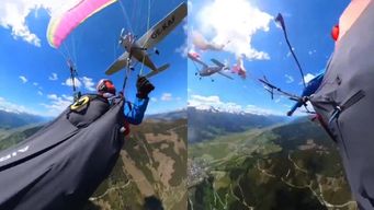 video: una paracaidista sobrevivio de milagro tras ser chocada por una avioneta en pleno vuelo en australia
