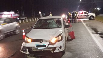 Peatón embestido en ruta Interbalnearia. Foto: Policía Caminera.