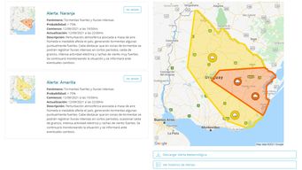 ahora son dos: alerta naranja y amarilla por tormentas fuertes y lluvias intensas