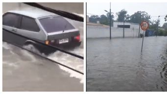 rocha amanecio bajo agua por la tormenta del domingo