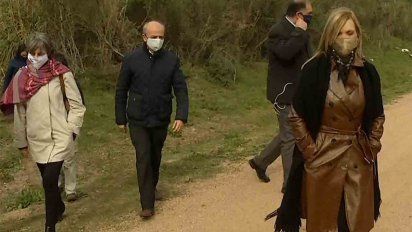 autoridades recorrieron el batallon 14 donde continua la busqueda de desaparecidos