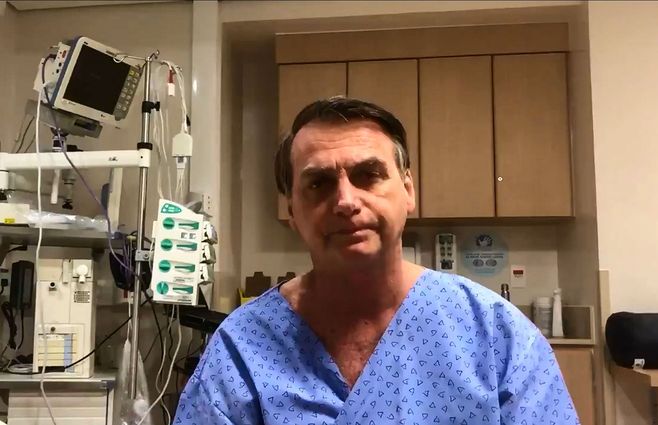 FOTO: Bolsonaro en el hospital antes de la operación.
