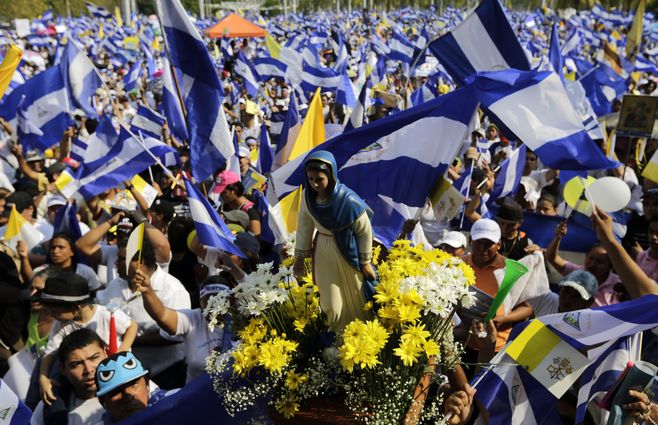 Protesta Nicaragua Virgen