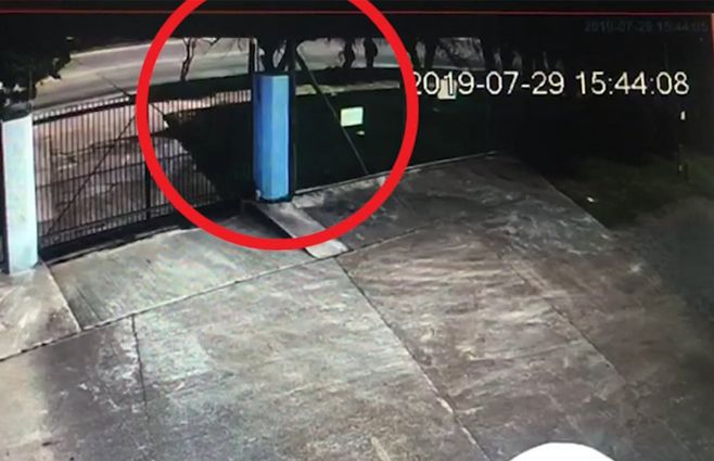 La pareja transitaba por Carrasco Norte. Cámaras de televigilancia registraron el paso de ellos momentos antes del incidente