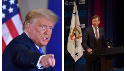 Donald Trump y el despidido Chris Krebs, director de la Agencia de Seguridad de Infraestructura y Ciberseguridad (CISA),&nbsp;