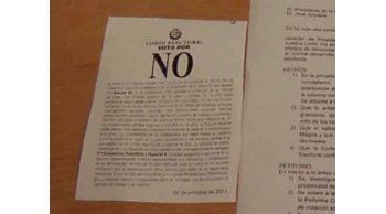 validaran votos que tengan papeletas falsas del ?no a la baja?