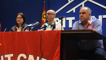 Conferencia de prensa del PIT-CNT. Foto: Dante Fernández, FocoUY.