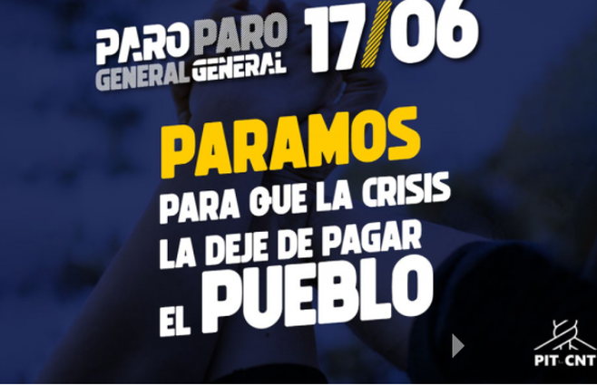 Afiche del PIT-CNT sobre el paro del día 17